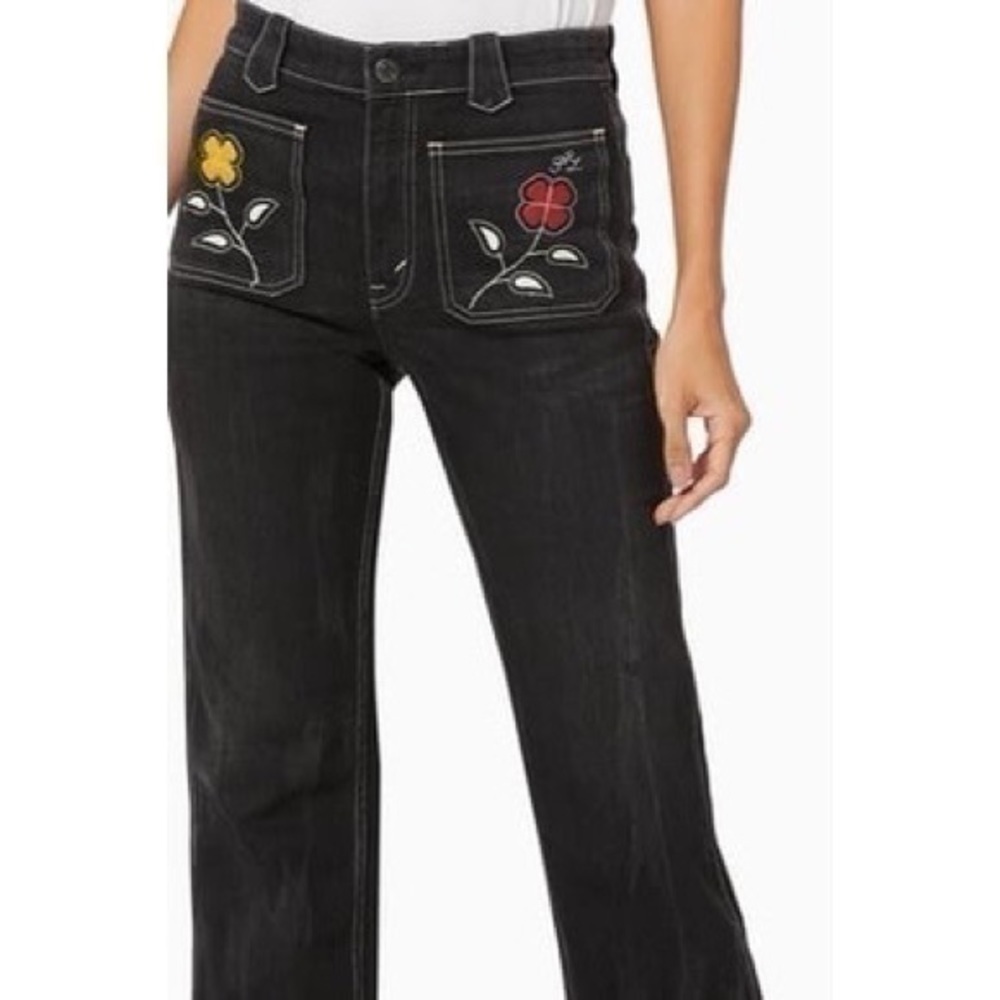 RARE Polo Ralph Lauren Jenn embroidered flared jeans RL Luxury Style - Picture 3 of 16